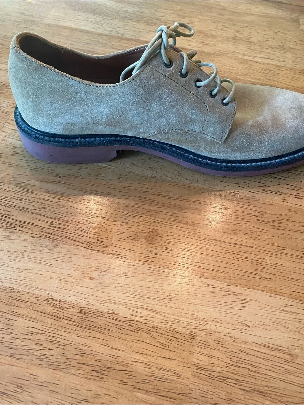 J-Crew Men's Suede Shoes in Taupe - Classic Lace-Up
